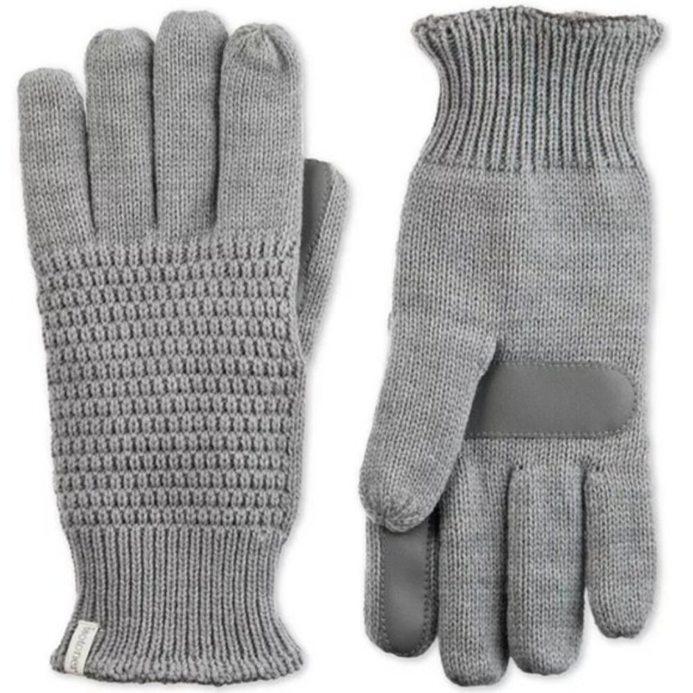 Isotoner Gray Knit Touchscreen Gloves